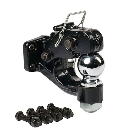 Mytee Products 8 Ton Heavy-Duty Pintle Hitch with 2 inch Ball for Trailers PH8-2