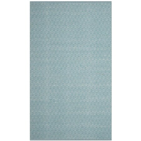 Safavieh 5 x 8 ft. Montauk Hand Woven Medium Rectangle Area RugIvory & Turquoise MTK515B-5