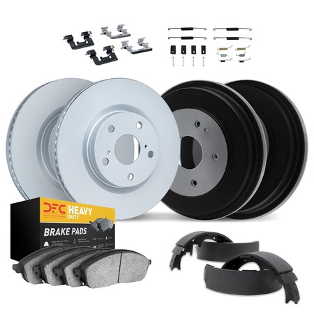 Dynamic Friction Co DFC GEOSPEC Coated Rotor- Heavy Duty Brake Pad includes Hardware and Adjuster 4284-47009