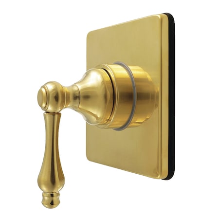 Kingston Brass Single-Handle Six-Way Diverter Valve with Square Trim Kit, Brushed Brass KS4047AL