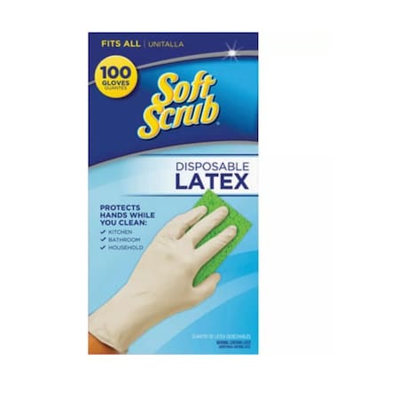 Soft Scrub 1 Size Fits All Latex Disposable Glove, 100PK 11300-16