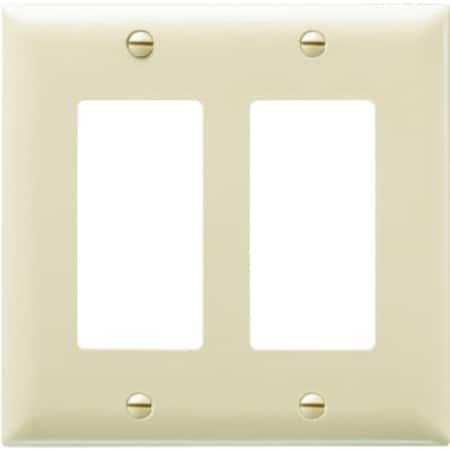 Legrand TradeMaster Switch Wallplate, 4-11/16 in L, 4-3/4 in W, 2 -Gang, Nylon, Ivory, Matte TP262ICC30