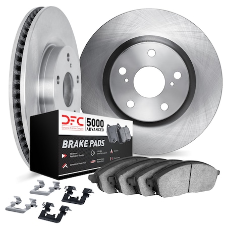 Dynamic Friction Co DFC Brake Rotor with 5000 Brake Pads and Hardware Kit 6512-21208