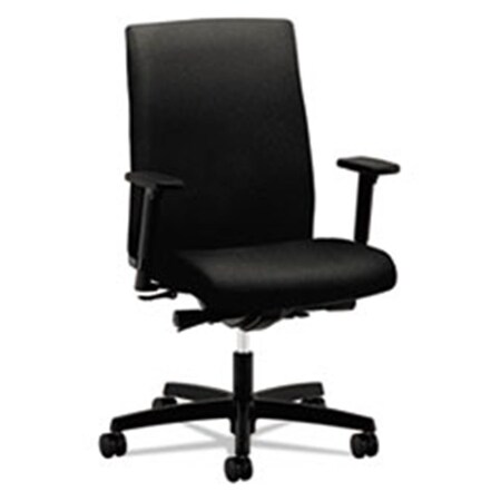 The Hon Co Hon Company HONIW104CU10 Ignition Series Mid-Back Work Chair- Black Fabric Upholstery HIWM3.A.H.U.CU10.T.SB