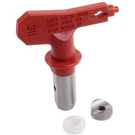 Titan Paint Sprayer Tip, 6 to 8 in W Fan, Red, 0.011 in Tip, Tungsten Carbide 662-311