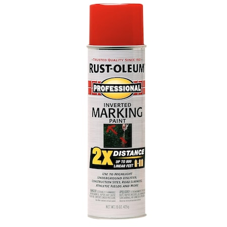 Rust-Oleum Inverted Marking Paint, 15 Oz, Safety Red 266591