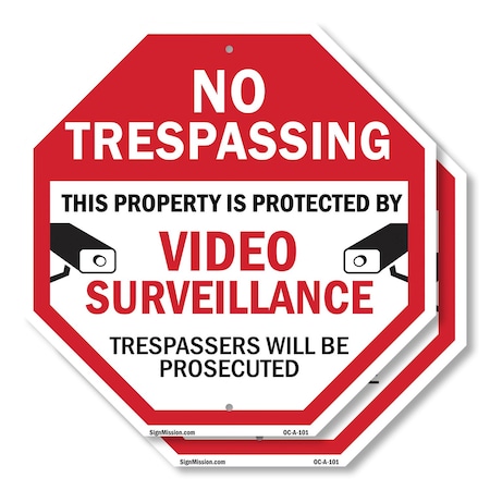 Signmission No Trespassing This Property Is Pro, 10 inch X 10 inch, Aluminum Metal Signs, 2PK OC-A-2PACK-10-101