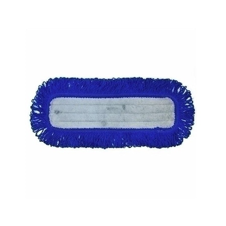 Hospeco MicroWorks Microfiber Dust Mop w/Hook and Loop Back, Gray/Navy, 18", 1 dz/pk, 6 Pks/cs 2506-MFVM-18