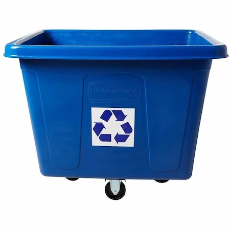Rubbermaid Commercial Rubbermaid Mobile Recycling Container Cube Truck, 119 Gallon, Blue FG461673BLUE