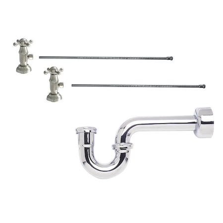 Mountain Plumbing Lavatory Supply Kit - Brass Deluxe Cross Handle with 1/4 Turn Ceramic Disc Cartridge Valve MT8103-NL/MB