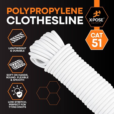 Xpose Safety Plastic Clothes Line 5/32inx50ft, 6PK PCL532-50-6-X-S