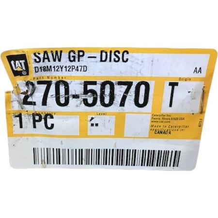 Caterpillar SAW GP DISC, CATERPILLAR OEM 2705070 2705070