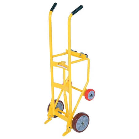 Vestil Yellow Drum Truck Cradle With Poly-on-Poly Wheels 1000 lb Capacity RDBT-PO