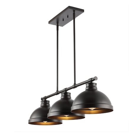 Jonathan Y Asher 36" 3-Light Industrial Farmhouse Iron Linear LED Pendant, Oil Rubbed Bronze JYL1117A