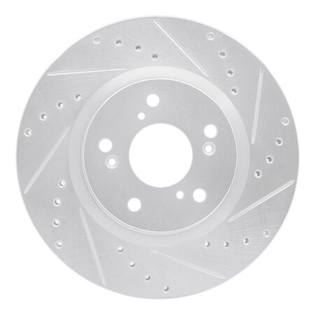 Dynamic Friction Co DFC Brake Rotor - Drilled and Slotted - Silver 631-59057R