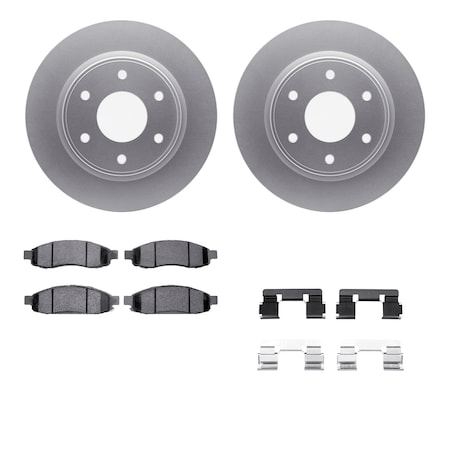 Dynamic Friction Co DFC GEOSPEC Coated Rotor- Heavy Duty Brake Pad includes Hardware 4412-67003