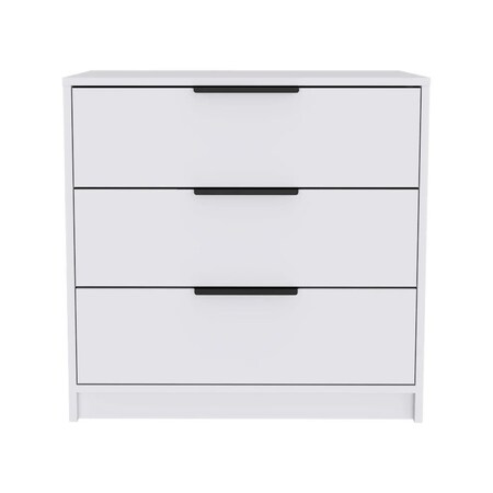Homeroots 28" White Wood Three Drawer Dresser 534962