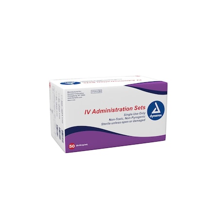 Dynarex IV Administration set -20 Drop, 92", - 1 Inj. Site w/ .02 Micron Filter & Regulator, 50PK 7049