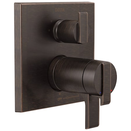 Delta Ara Angular Modern TempAssure 17T Series Valve Trim with 3-Setting Integrated Diverter T27T867-RB