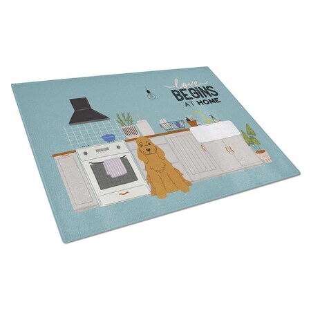 Carolines Treasures Red Cocker Spaniel Kitchen Scene Glass Cutting Board - Large CK7799LCB