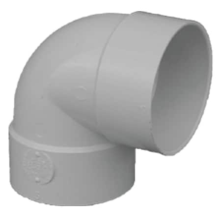 Ipex 4'' SDR 35 90 Deg. PVC Sewer and Drain Short Turn Elbow, 1/4 Bend 414154BC