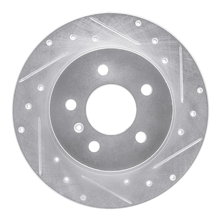 Dynamic Friction Co DFC Brake Rotor - Drilled and Slotted - Silver 631-45013R