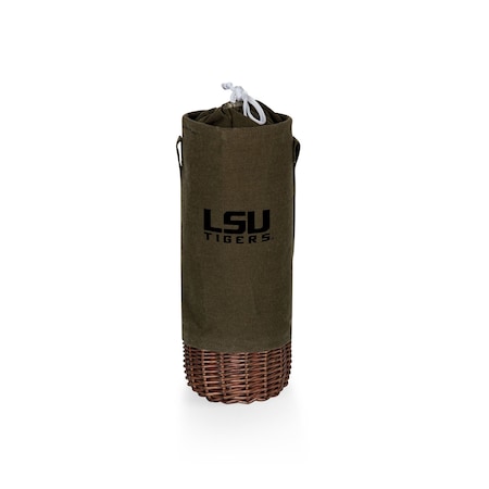 Picnic Time Family Of Brands NCAA LSU Tigers Malbec Insulated Canvas and Willow Wine Bottle Basket 201-00-140-294-0