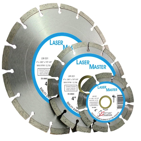 Continental Abrasives 4.5in x .080in x 7/8in x 5/8in x Laser Welded Purpose Diamond Blade for Angle Grinders DB-00661