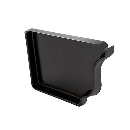 Euramax 2500535 K-Style Gutter Left End Cap, 1 ft L, 5 in W, Aluminum, Black 2500535HP