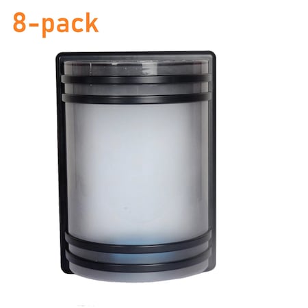 Techko Solar Cylindrical Wall Light Dual Color Modes , 8PK SSL-303-1 (8-pack)