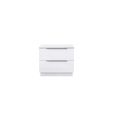 Homeroots 20" White Wood Two Drawer Nightstand 719561