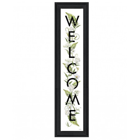 Homeroots Welcome Sign II 2 Black Framed Print Wall Art 408114