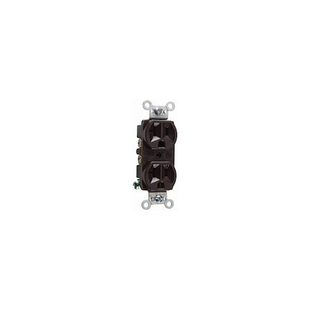 Pass & Seymour Duplex Outlet, Commercial-Grade, Brown, 20-Amps CRB5362CC12