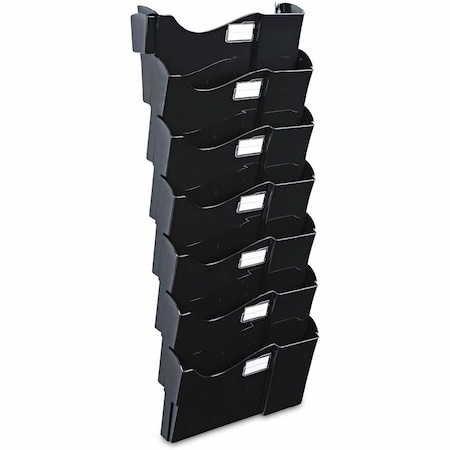 Universal Grande Central Filing System, Seven Pocket, Wall Mount, Plastic, Black UNV08174***