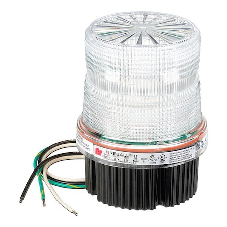 Federal Signal Warning Light, 120 to 240V AC, 60, 120 FPM, 4 3/32 in Dia. FB2LED-QC-120-240-M1