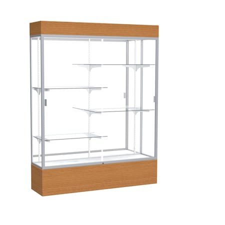 Ghent Lighted Floor Display Case 60x80x16, Mirror, Satin 2175MB-SN-MK