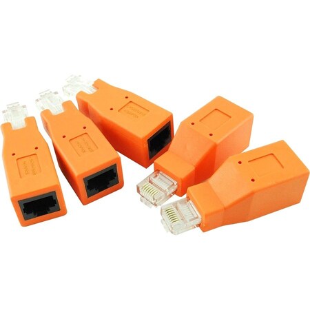 Axiom Rj-45 Cat6 Crossover Male To Female Adapter (5-Pack) C6RJ45MFA5P-AX