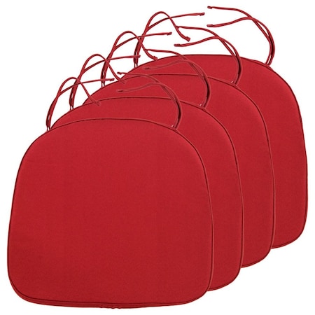 Leisuremod Modern Dining Chair Cushion Pads, Red, 4PK CAC16R4