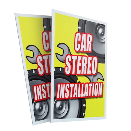 Signmission Car Stereo Installation, Plastic Signs Only 24 Inch x 36 Inch, Corrugated Plastic, 2PK CSB-2436-2PACK-Car Stereo Installation