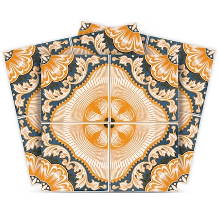 Homeroots 4" X 4" Golden Deco Peel And Stick Removable Tiles 400075