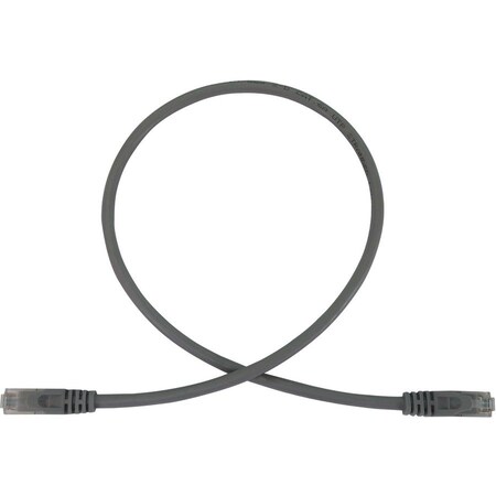 Eaton Tripp Lite Series Cat6a 10G Snagless Molded UTP Ethernet Cable RJ45 M/M, PoE, Gray, 2 ft. 0.6 m N261-002-GY