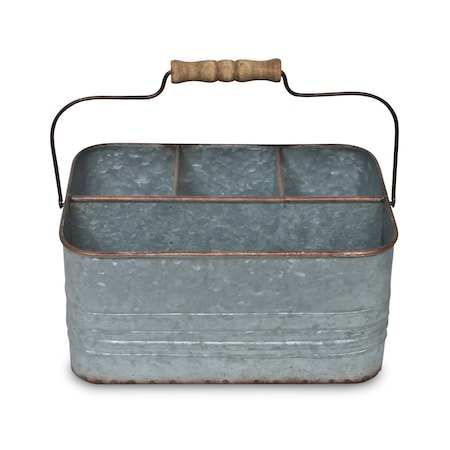 Homeroots 11" Gray Metal Box 487662