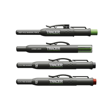 Tracer Marking Kit - Deep Hole Pencil, ALH1 Lead set and 2 Clog Free Markers with Holsters AMK4