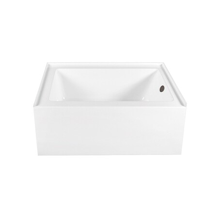 Kingston Brass 60-Inch Acrylic Rectangular 3-Wall Alcove Tub Combo w/ Waste and Overflow Drain, Right Hand Drain CVTAP603222R5