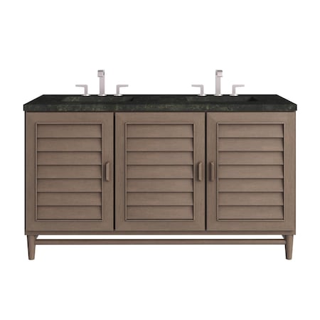 James Martin Vanities Portland 60" Double Vanity, Whitewashed Walnut, w/ 3 CM Phantome Eclos Top 620-V60D-WW-3PHT