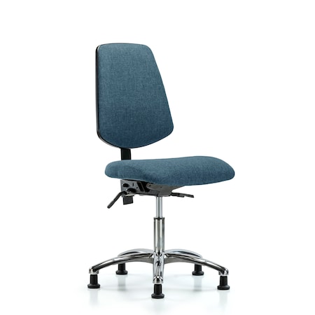 Blue Ridge Ergonomics Desk Chair Fab Desk Chair, Med, Bk, Glds, Blu, No Arms, 19" to 24" Height, Fabric, Blue BR-FDHCH-MB-CR-T1-A0-RG-F43