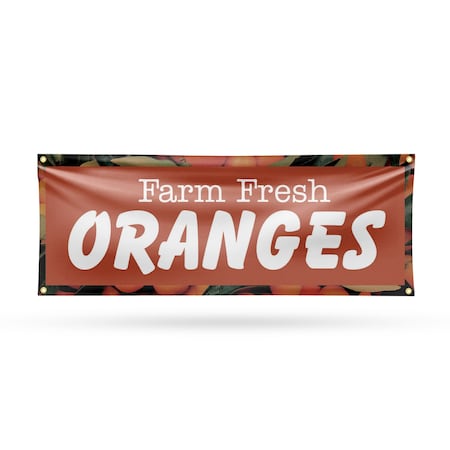 Signmission Farm Fresh Oranges, 18 Inch x 48 Inch, Vinyl Banner B-30604