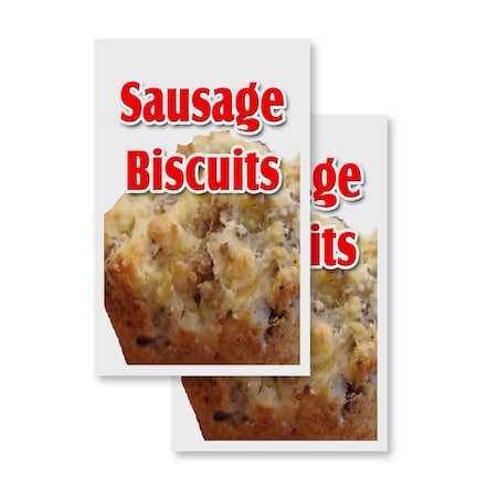 Signmission Sausage Biscuits, Vinyl Decals Only 24 Inch x 36 Inch, Vinyl Decal, 2PK DSB-2436-2PACK-Sausage Biscuits