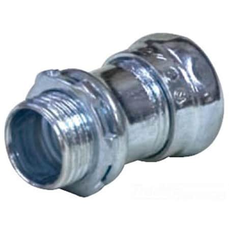 Topaz Electric EMT Connector, 1-1/4 in, Compression, Steel, zinc plated 654S