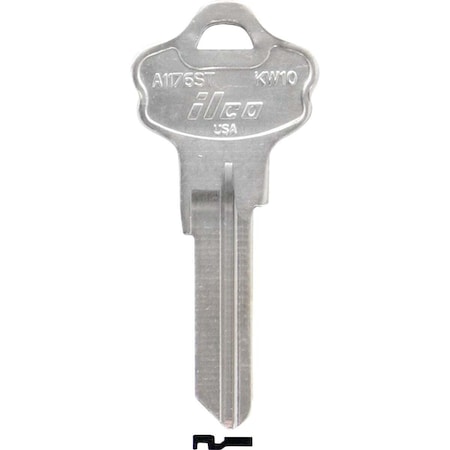 Kaba Ilco Kwikset Nickel Plated House Key, KW10 / A1176ST, 10PK AL01501032